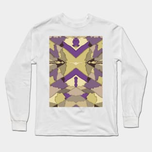 Origami Melted Retro Repeated Pattern Long Sleeve T-Shirt